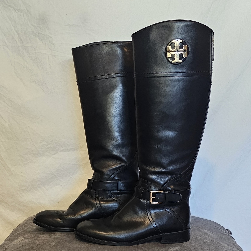 *EUC* Tory Burch Black Leather Riding Boots